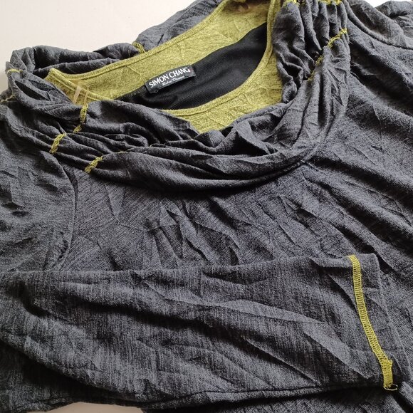 Simon Chang Ruched Neck Floret Midi Dress - Picture 4 of 16